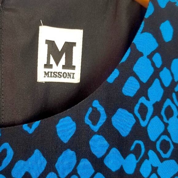 Missoni | Silk Blue Dress Black Pattern Sleeveless 4 Abstract - Picture 4 of 7